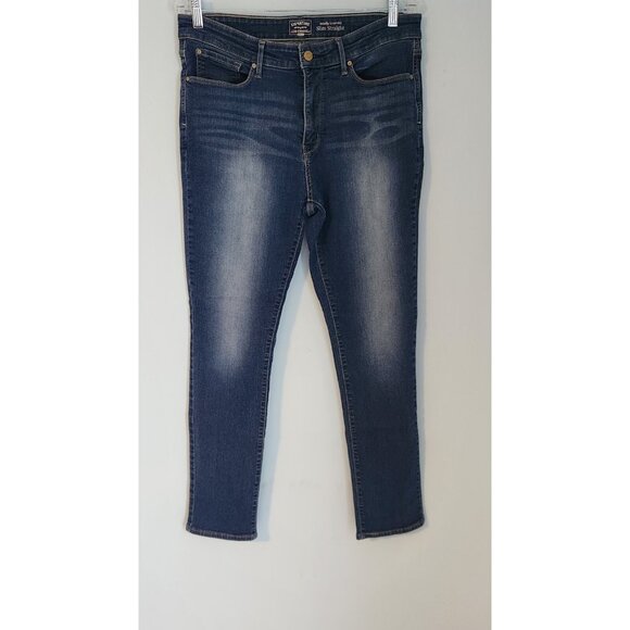 Levi Strauss Signature Totally Shaping Slim Straight Jeans Blue Womens 32x28 - Picture 6 of 11